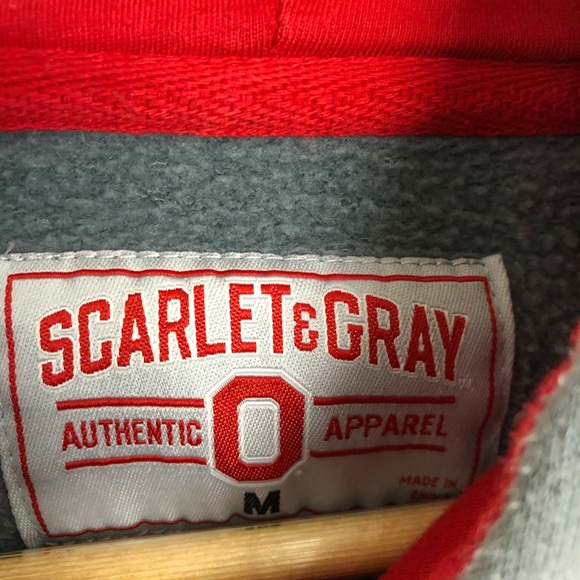 Mens Ohio State Gray Long Sleeve Hoodie Sweatshirt - Picture 2 of 7